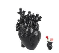 Molyorch Vaso Anatomico del Cuore, Vaso a Forma Cuore Statue, per Decorazione Floreale, Regali la Confessione (Nero)