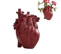 Molyorch Vaso Anatomico del Cuore, Vaso Forma Cuore Creativo, per Decorazione Floreale, Regali la Confessione （rosso）