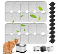 MOLZINY 10 Pezzi Filtri Fontanella per Gatti, per Fontana compatibili con Gatti Dockstream PLWF005, PLWF115, PLWF105, Filtrazione Multipla, 10 Filtri di Ricambio + 10 Spugna