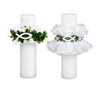 MOLZINY 2 Pezzi decorazione per candele di battesimo e comunione comunione candela protezione antigoccia gonne di candele Adatto per la prima comunione battesimo matrimonio