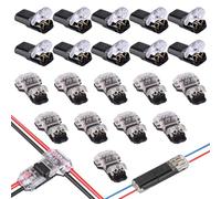 MOLZINY 20 Pezzi Connettori Elettrici Impermeabili T&H 2 Poli Connettori Elettrici Rapidi per Cavi 18-22 AWG Senza Saldatura Morsetti Elettrici per Auto LED Giardino Facile da Installare