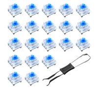 MOLZINY 20 Pezzi interruttori trasparenti ad asse blu con tiratore switch tastiera per tastiera da gioco e accessori PC accessori per tastiera da gioco e ufficio