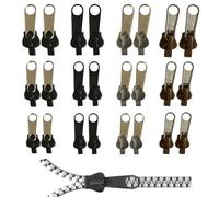 MOLZINY 24 Pezzi Cerniera Lampo Riparazione Ricambio Chiusura Lampo Cursore Cerniera Ricambio Cerniere Lampo 3 misure Tira Zip Cursori per Cerniere Lampo Zip Cerniera per Giacche Borse Valigie Jeans