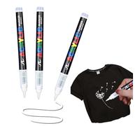 MOLZINY 3 pezzi Marcatore Pennarello per tessuti pennarello bianco per tessuti per dipingere su tessuto Pennarello Indelebile per Legno Vetro Ceramica Tela Metallo 1,0 - 5,0 mm pennarelli tessili