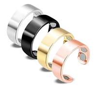 MOLZINY 4 Pezzi Anello Magnetico Terapeutico Anello Magnetoterapia Regolabile Anello Magnetico Per Uomo Donna Anello Magnetico per la Menopausa, Riduce stress e ansia, Migliora la qualità del sonno