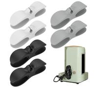 MOLZINY 6 Pezzi Organizer per Cavi Autoadesivo Avvolgicavo Clip Porta Cavi Guida Cavi Riduttore di Lunghezza per Elettrodomestici da Cucina (Nero, Bianco, Grigio)