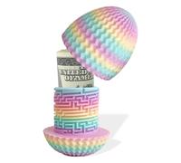 MOLZINY Uova di Pasqua labirinto Scatola Enigma a Labirinto Ovale per Denaro Stampata 3D con Compartimento Segreto e Cilindro Codice Allenamento Concentrazione Regalo Compleanno