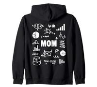 Mom 4 Times Mom of 4 Math Mother To The 4th Power Felpa con Cappuccio