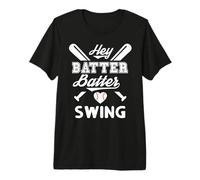 Mom Baseball Batter Batter Swing Hey Game Day Baseball Lover Maglietta Premium