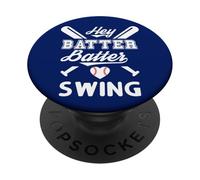 Mom Baseball Batter Batter Swing Hey Game Day Baseball Lover PopSockets PopGrip Adesivo