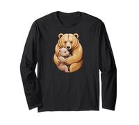Mom Bear Cub Funny Pregnant Loading Baby Mother Maglia a Manica