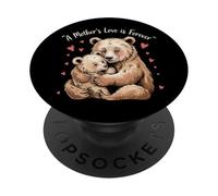 Mom Bear Cub Funny Pregnant Loading Baby Mother PopSockets PopGrip Adesivo