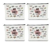 Mom Bibbia Verse Teacher Workout Gifts Makeup Bag Regali di ispirazione per le donne amore di sé Regali per la salute mentale, 4 PZ My Daily, 10 x 6 inches