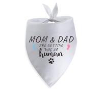 Mom&dad are Getting Me a Human Dog Annuncio di gravidanza Bandana Annuncio Bambino Annuncio Sesso Rivela Cane Bandana Foto Prop Pet Sciarpa Accessori per gli amanti dei cani Regalo