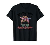 Mom Daughter Girls Trip Messy Bun Matching Family Vacation Maglietta