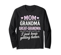Mom Grandma Great-Grandma Pink Pride Citazione Maglia a Manica