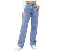 Mom Jeans da donna a vita alta, jeans da donna, pantaloni in denim, gamba larga, dritta, chino, jeans Boyfriend Y2K, jeans termici in denim, pantaloni lunghi per il tempo libero per autunno e inverno