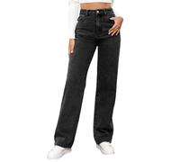 Mom Jeans da donna a vita alta, jeans da donna, pantaloni in denim, gamba larga, dritta, chino, jeans Boyfriend Y2K, jeans termici in denim, pantaloni lunghi per il tempo libero per autunno e inverno