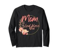 Mom, May God Bless You with Health, Happiness, And Love Maglia a Manica