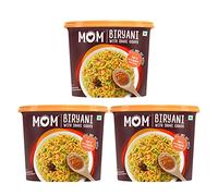 MOM - Meal of the Moment, Veg Biryani with Shahi Gravy, Ready to Eat Instant Food No Added Preservatives, 140 gm, Pack of 3