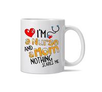 Mom Mug - Nurse Theme English Letter Pattern Drinkware, 350ML Mother's Day Coffee Cup for Women, Grandma, Wife, Lady, Birthday Gift, Cute Ceramic Mug for Home, Office, Tea, Coffee, Hot Drinks