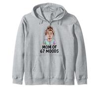Mom of 67 Moods Funny Cartoon Expression Mom 67 Meme Felpa con Cappuccio
