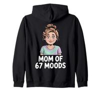 Mom of 67 Moods Funny Cartoon Expression Mom 67 Meme Felpa con Cappuccio