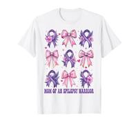 Mom of An Epilessia Warrior Epilessia Awareness Nastro Viola Maglietta
