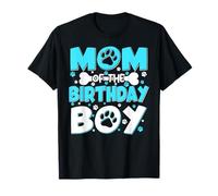 Mom of The Birthday Boy Matching Family Party Amante dei Cani Maglietta