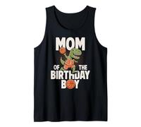Mom of The Birthday Boy T-Rex Dino Basket Compleanno Canotta