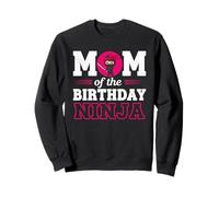 Mom of The Birthday Ninja Funny Girl Ninja Compleanno Felpa
