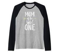 Mom of The Wild One Festa della Mamma Divertente dicendo Bambino Maglia con Maniche Raglan