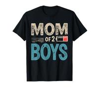 Mom of Two Boys batteria vuota 2 figli mamma di gemelli donne regalo Maglietta