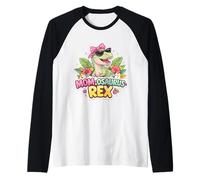Mom-osaurus Rex Divertente Festa della Mamma T-Rex Dino Maglia con Maniche Raglan