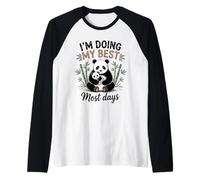 Mom Panda Doing My Best Most Days Cute Baby Cucciolo Orso Maglia con Maniche Raglan