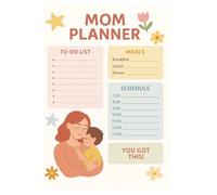 Mom Planner Printable | Daily Planner for Busy Moms | Schedule, To-Do List, Meal Tracker & Self-Care, 12 Month Planner, 2025-2026 Mom Planner