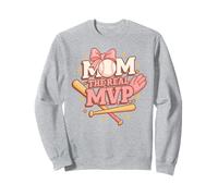 Mom, The Real Most Valuable Perso, n Funny Baseball Design Felpa