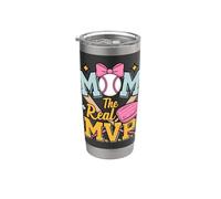 Mom, The Real Most Valuable Person, Funny Baseball Bicchiere termico in acciaio inox doppia parete