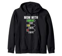Mom with Three Boys Battery Empty Funny Mom with 3 Sons Felpa con Cappuccio