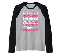 Mom You Are The Queen Festa della Mamma Madre Citazione Maglia con Maniche Raglan
