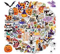 MOMAHUA 100 Pezzi Adesivi Halloween,Fantasma, Zucca, Strega,Adesivi Vinilici Impermeabili per Bottiglie, Laptop, Skateboard, Decorazioni per Feste e Regali - Lotto Misto