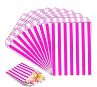 MOMAHUA 100 Pezzi Sacchetti Carta Rosa Piccoli,13x18cm Buste Regalo Sacchetti Alimenti|Caramelle|Cioccolatini|Biscotti,Party Bag per Halloween,Natale,Feste,Matrimoni