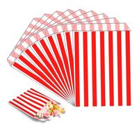 MOMAHUA 100 Pezzi Sacchetti Carta Rosso Piccoli,13x18cm Buste Regalo Sacchetti Alimenti|Caramelle|Cioccolatini|Biscotti,Party Bag per Halloween,Natale,Feste,Matrimoni