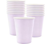 MOMAHUA 16 Bicchieri per Feste, Bicchiere di Carta Viola Chiaro per Compleanno, Bicchieri Compleanno 250ml in Colore Solido, Stoviglie per Decorazioni da Tavola per Matrimonio, Picnic, Forniture per