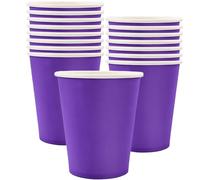 MOMAHUA Bicchieri di carta viola 16P, per compleanno, 250 ml, stoviglie per feste, matrimoni, picnic, forniture per feste per 16 ospiti