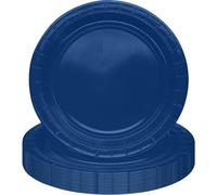 MOMAHUA Piatti per feste 16P, blu navy, 23 cm, piatti di compleanno per adulti e bambini, decorazioni da tavola in tinta unita per compleanni, matrimoni, picnic, forniture per feste per 16 ospiti