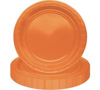 MOMAHUA Piatti per feste 16P, piatti di carta arancione, 23 cm, per adulti e bambini, decorazioni da tavola in tinta unita per compleanni, matrimoni, picnic, forniture per feste per 16 ospiti