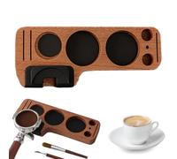 MOMAHUA Stazione pressatrice per barista, 51/53/58 mm, base per pressacaffè in legno di sapeli, supporto per portafiltro, distributore di caffè, spazzola da caffè, setaccio per caffè