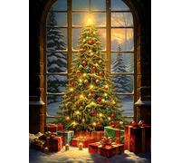 MOMAKA 5D DIY Diamond Painting Kit Albero Di Natale Completo, Regalo Pittura Diamante Fai Da Te Completo, Ricamo Strass Artigianato Artistico per La Decorazione Della Parete Della Casa 30x40 cm