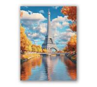 MOMAKA 5D DIY Diamond Painting Kit Torre Eiffel Completo, Paesaggio Pittura Diamante Fai Da Te Completo, Ricamo Strass Artigianato Artistico per La Decorazione Della Parete Della Casa 30x40 cm